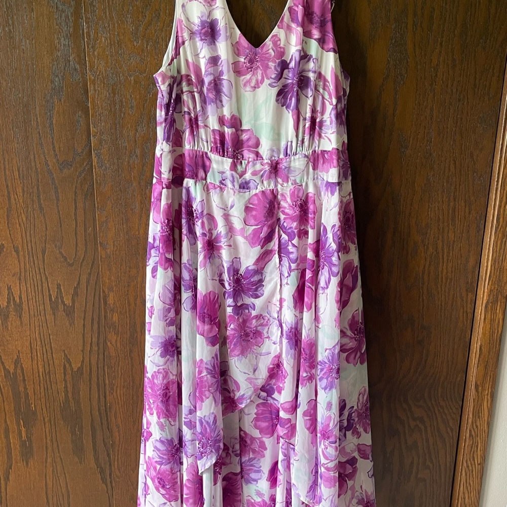 Jessica London Purple Floral High Low Dress